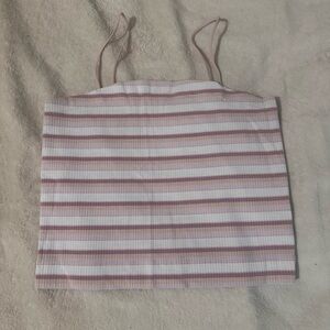 American Eagle Outfitters Pink and White Striped Camisole